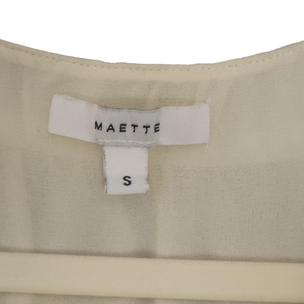 Stella & Dot MAETTE Cream Navy Blue Embroidered V-Neck Boho Peplum Blouse Small - Picture 6 of 7